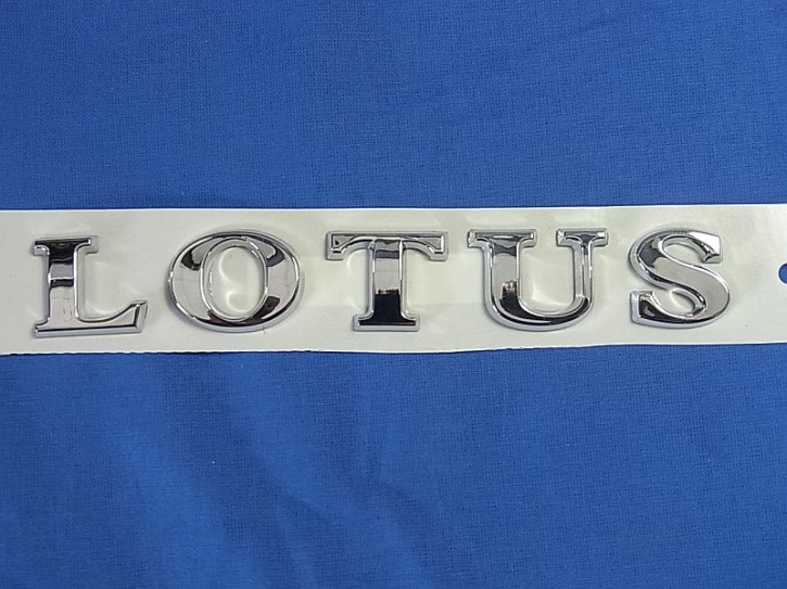 Lotus raised letters in silver