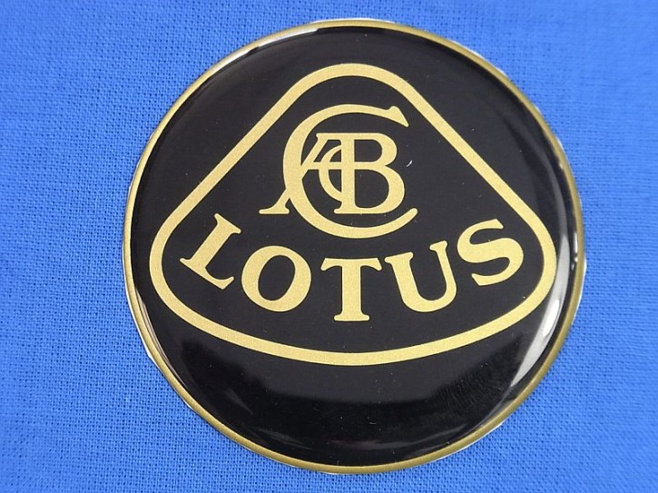 Lotus Emblem Aufkleber schwarz/gold 60mm