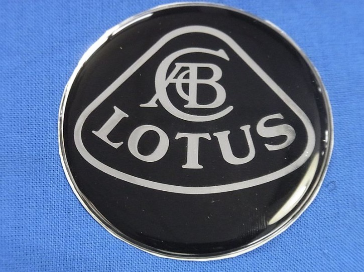 Lotus Emblem Aufkleber schwarz/silber 60mm
