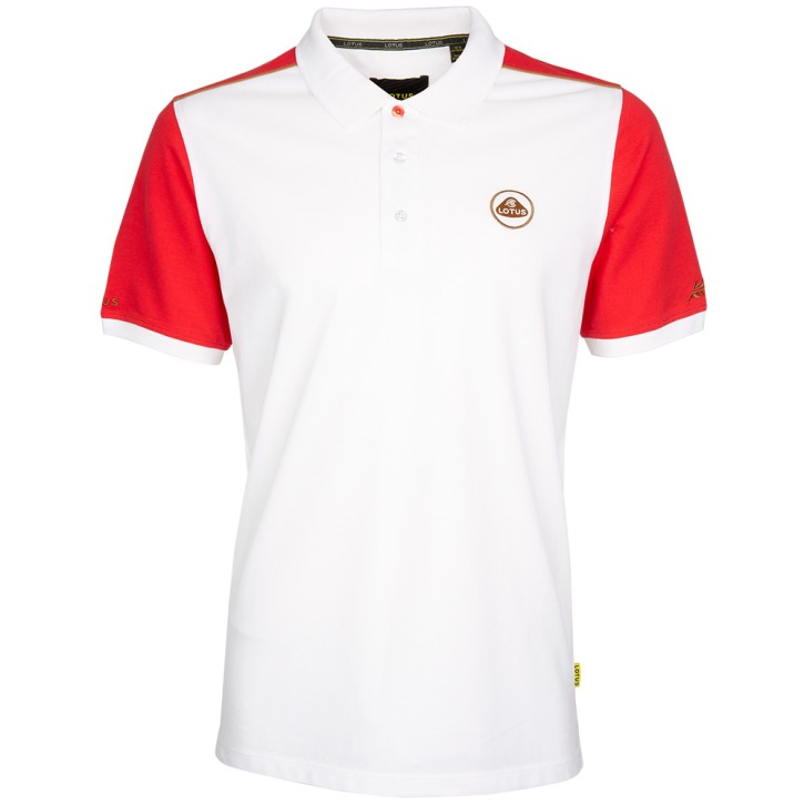 Lotus Männer Polo Shirt weiß/rot