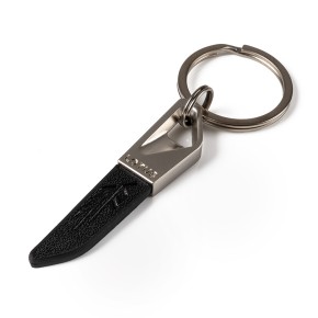 Lotus abstract Keyring leather