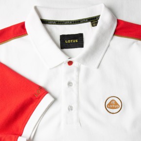 Lotus Men`s Polo Shirt white/red 2XL
