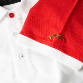 Lotus Männer Polo Shirt weiß/rot 2XL