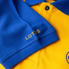 Lotus Men`s Polo Shirt yellow/blue XL